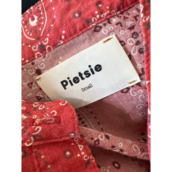 PIETSIE 100% Country Bandana Mini Shirt Dress Red Size Small - Picture 3 of 7